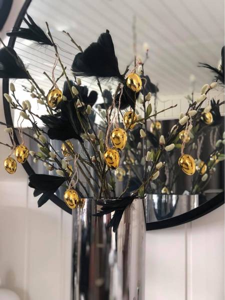 Gull dekor heng egg 12 stk