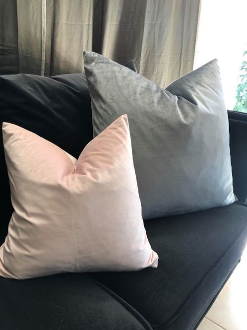 Hovedbilde Grå velur putetrekk 60x60