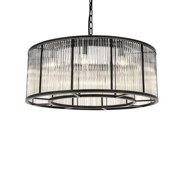 Clinton taklampe  D70 x H30 Black clear glass