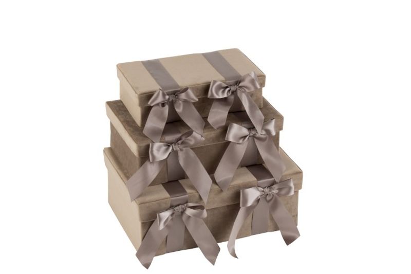 Fløyel /Sateng Bokser Beige 3stk