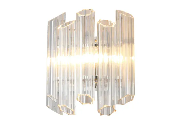 Praha vegglampe silver/glass