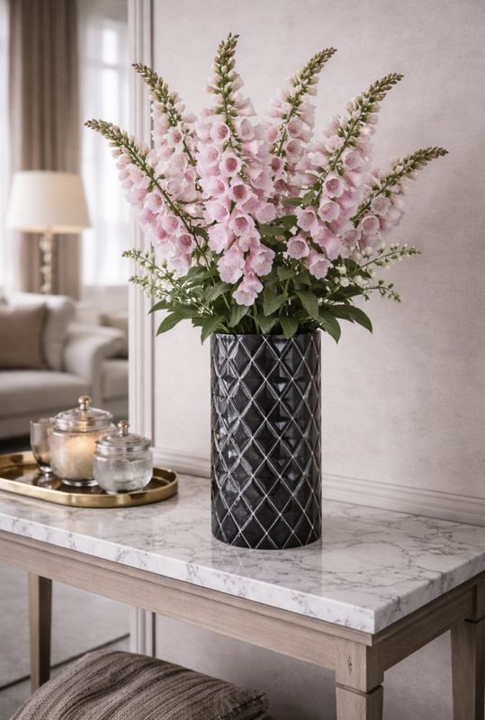Elvira vase sort/sølv