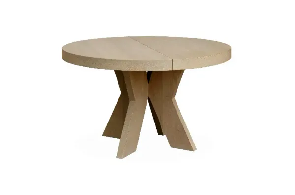 Spisebord Cleveland Ø:150, H75 Natur grov eikefiner 2 x B60