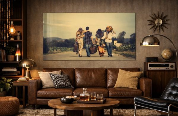 Glass picture hippie venner 90cm x 150cm
